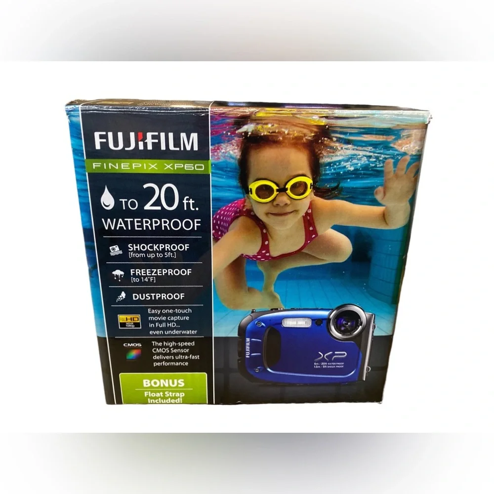 Fujifilm FinePix XP60 16.4MP Compact Waterproof Digital Camera Blue - TESTED